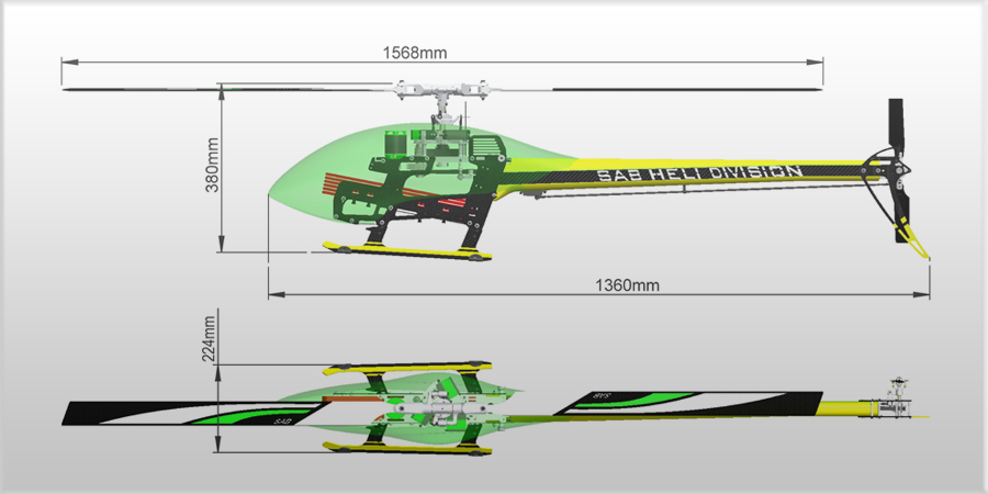  Sab Goblin 700 Flybarless Electric Helicopter  Kit [SG700]