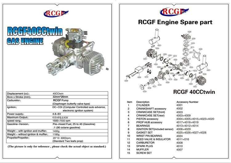 RCGF 40ccm dvouválec