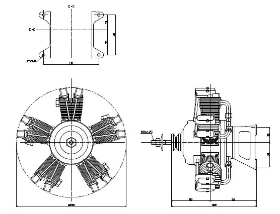Saito FG-73R5 pětiválcový benzínový čtyřtaktní motor