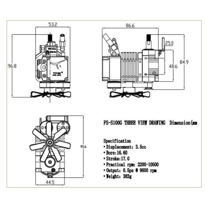 Čtyřtaktní RC motor Toyan FS-S100