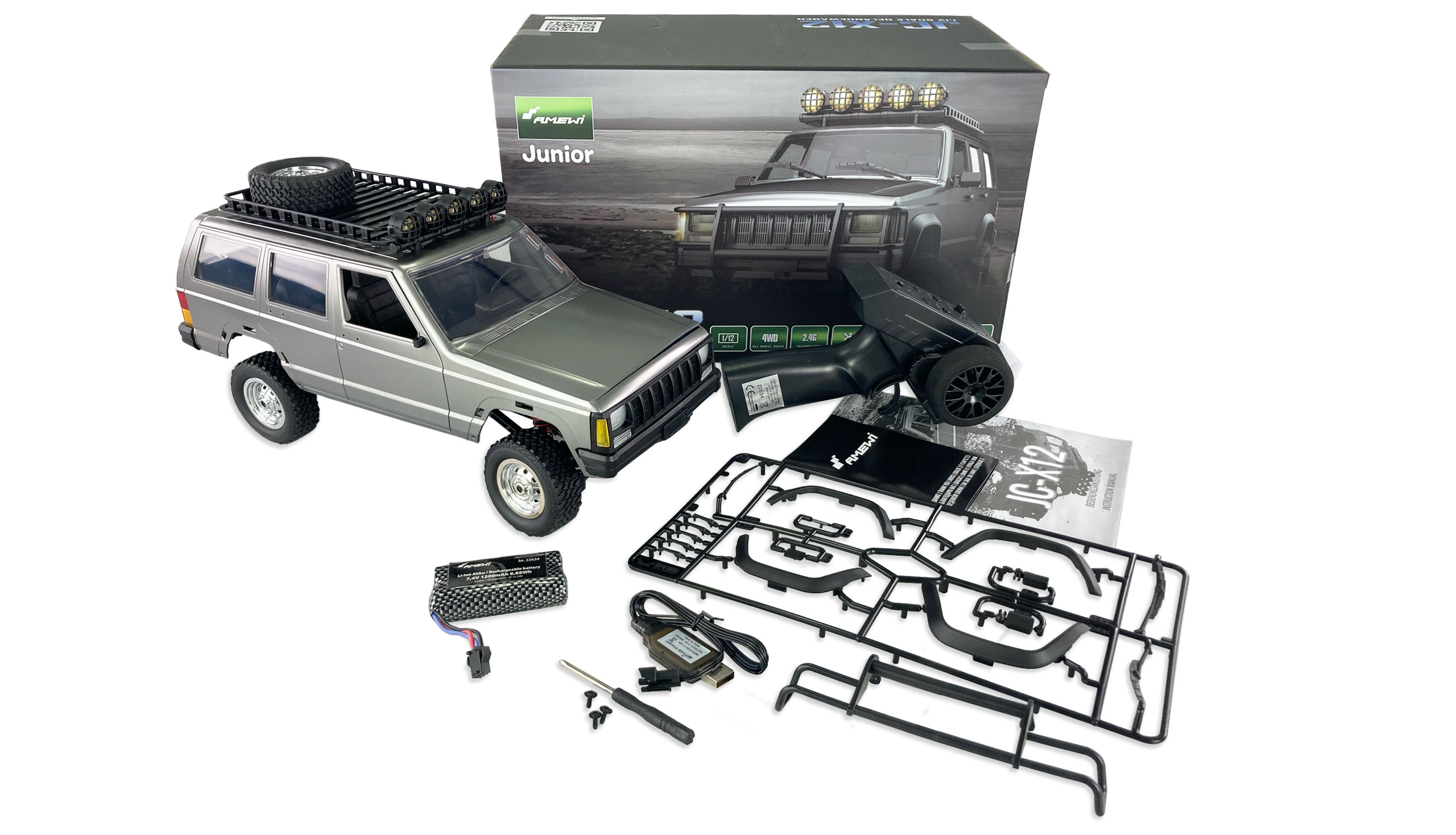 RC terénní vůz JC-X12 1:12 stříbrný