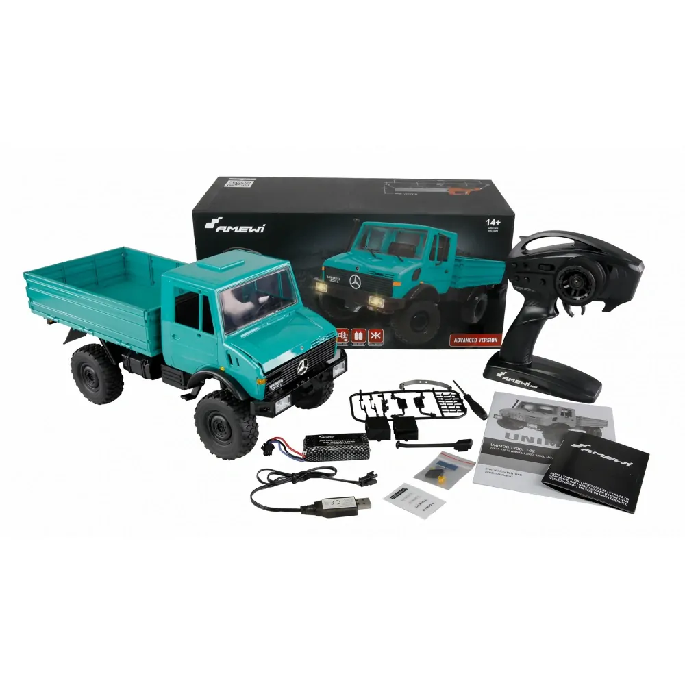 RC auto MB Unimog Advanced 1:12 petrolejový