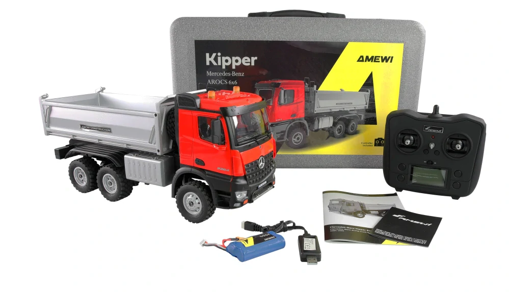 Mercedes-Benz Arocs Sklápěč 6x6 1:14 RTR červený