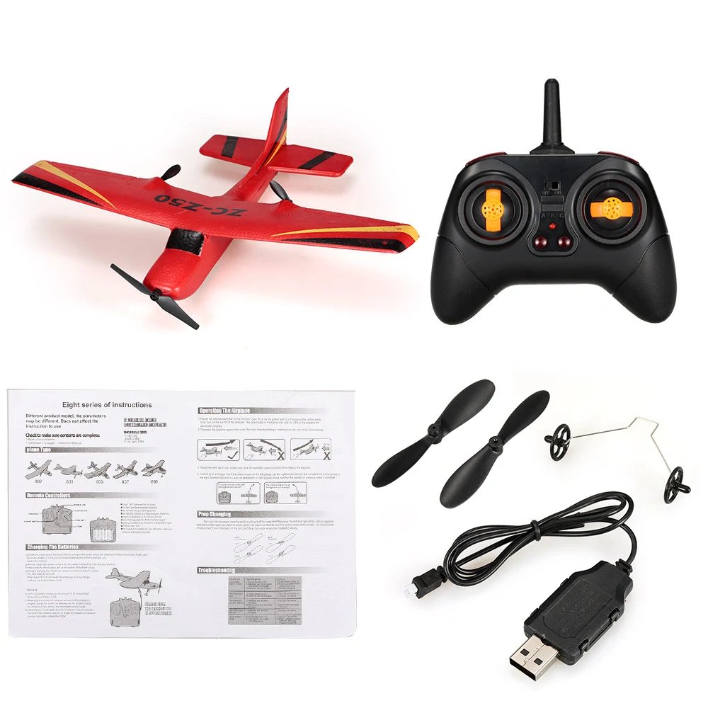 RC letadlo S50 na dálkové ovládání s technologií 2,4 GHz a LiPo baterii žluté