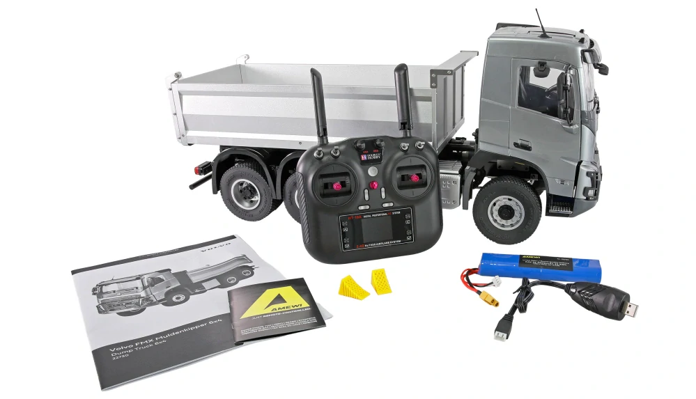 Volvo FMX E015 sklápěč 6x4 1:14 RTR stříbrná
