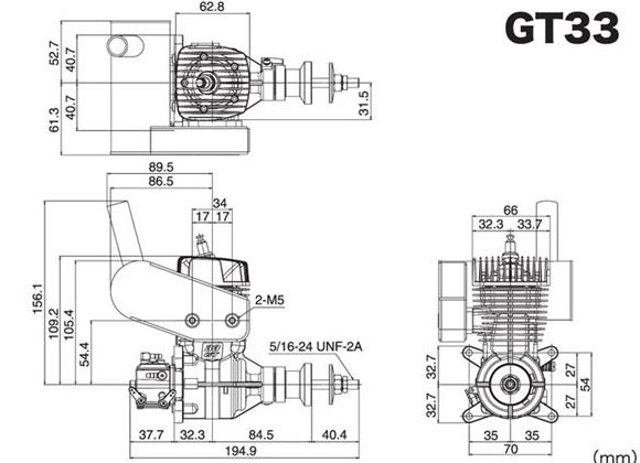OS MAX GT-33 včetně tlumiče E-5030