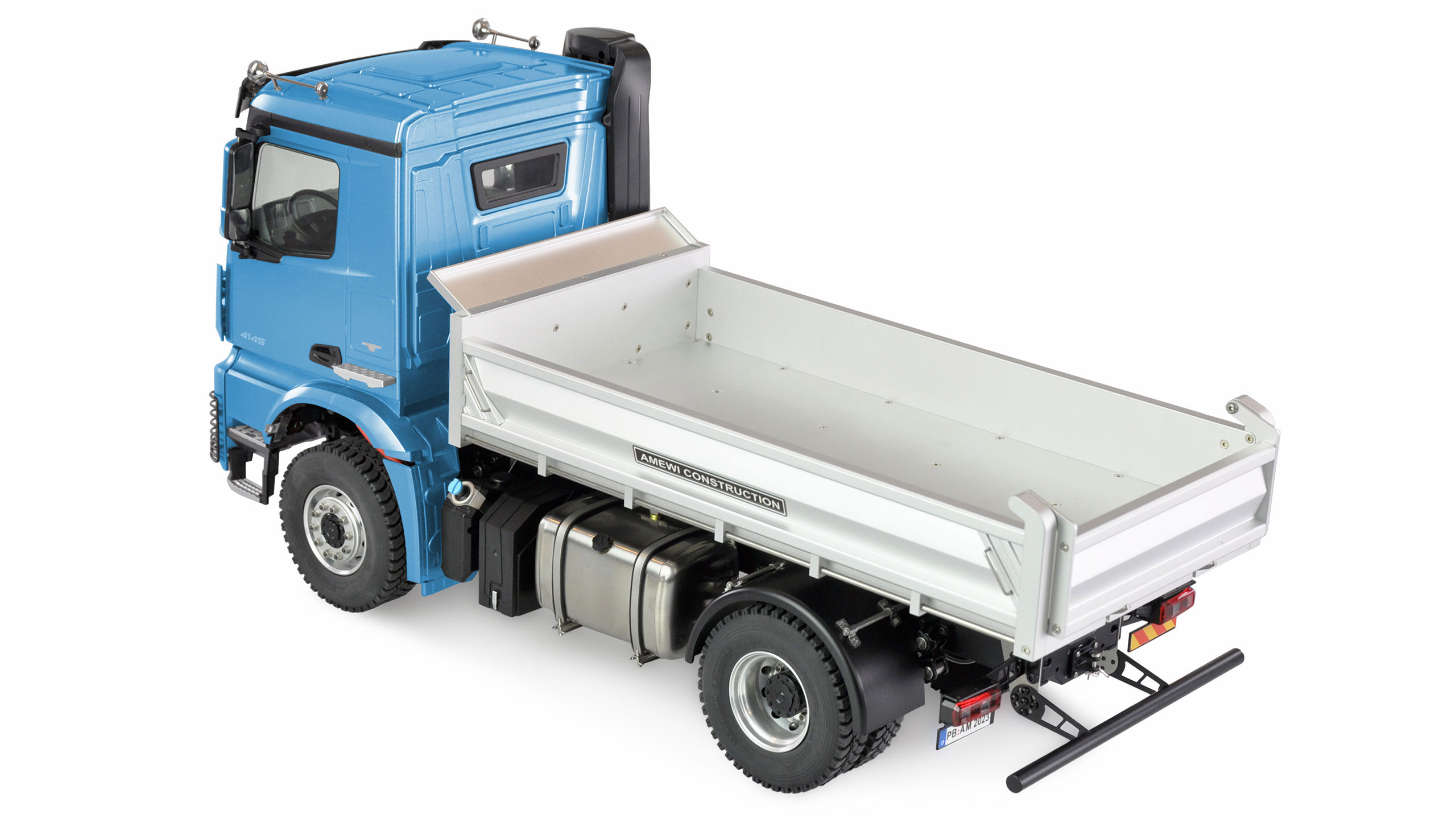 MERCEDES-BENZ AROCS HYDRAULICKÝ SKLÁPĚČ PRO 4X4 1:14 RTR SVĚTLE MODRÝ