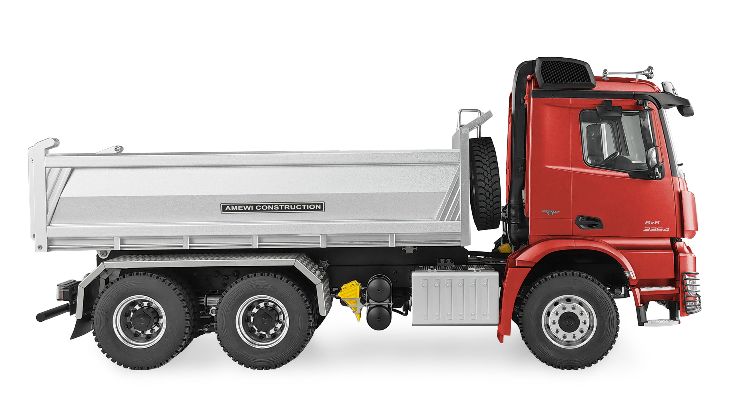 MERCEDES-BENZ AROCS HYDRAULICKÝ SKLÁPĚČ PRO 6X6 1:14 RTR ČERVENÝ