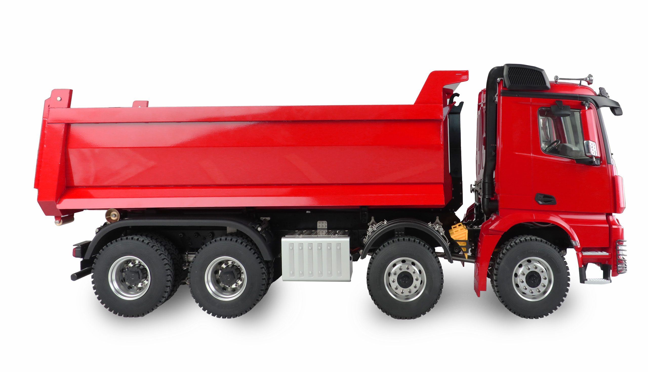 HYDRAULICKÝ SKLÁPĚČ MERCEDES-BENZ AROCS PRO 8X8 1:14 RTR ČERVENÝ