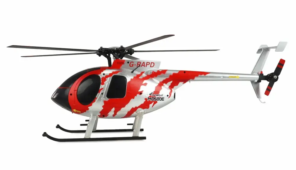 AFX MD500E CIVILNÍ BEZKOMUTÁTOROVÝ 4KANÁLOVÝ 325MM VRTULNÍK 6G RTF ČERVENÁ/STŘÍBRNÁ
