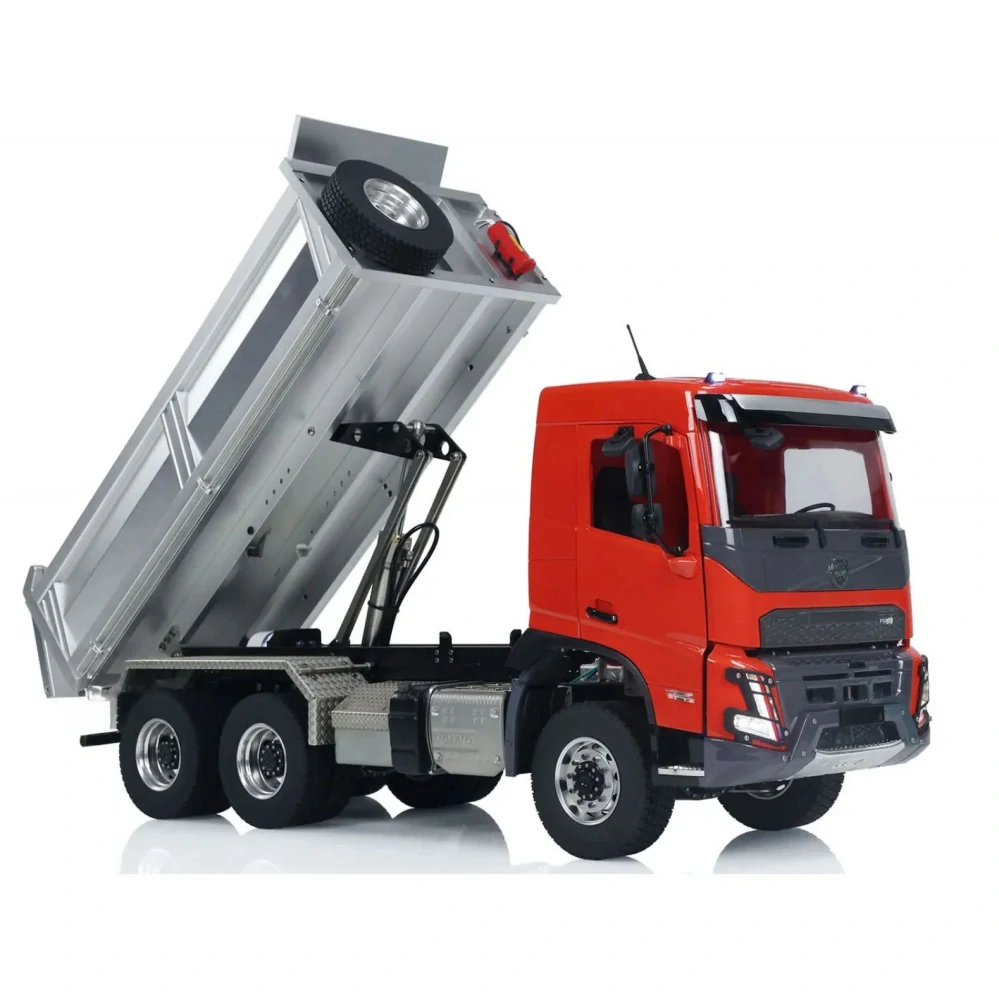 Volvo FMX nákladní sklápěč hydraulický (červený) 6x6 v měřítku 1:14 RTR