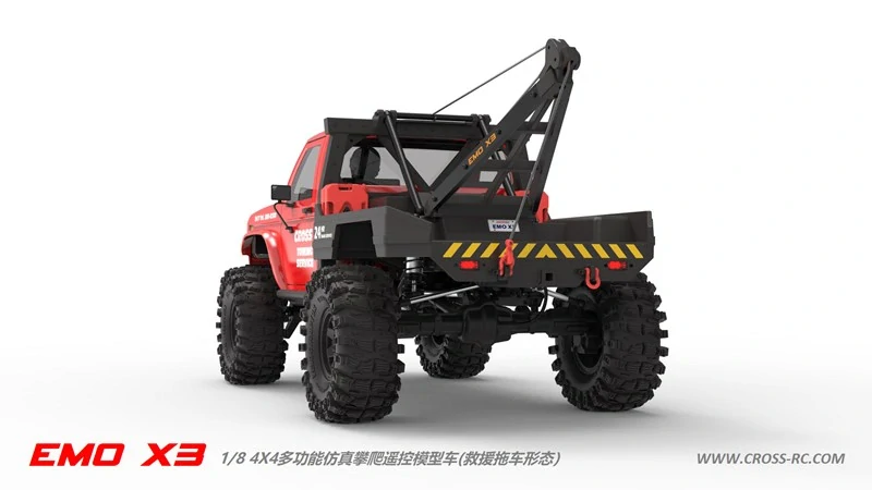 CROSS-​RC Crawler EMO X3 2025, 4x4, 1:8, RTR, střídavý pohon, červený