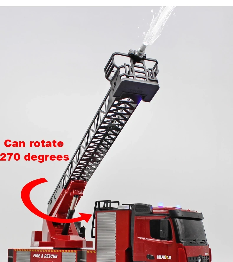 Hasičský vůz s otočným žebříkem, 1:14, 12kanálový Huina 1561