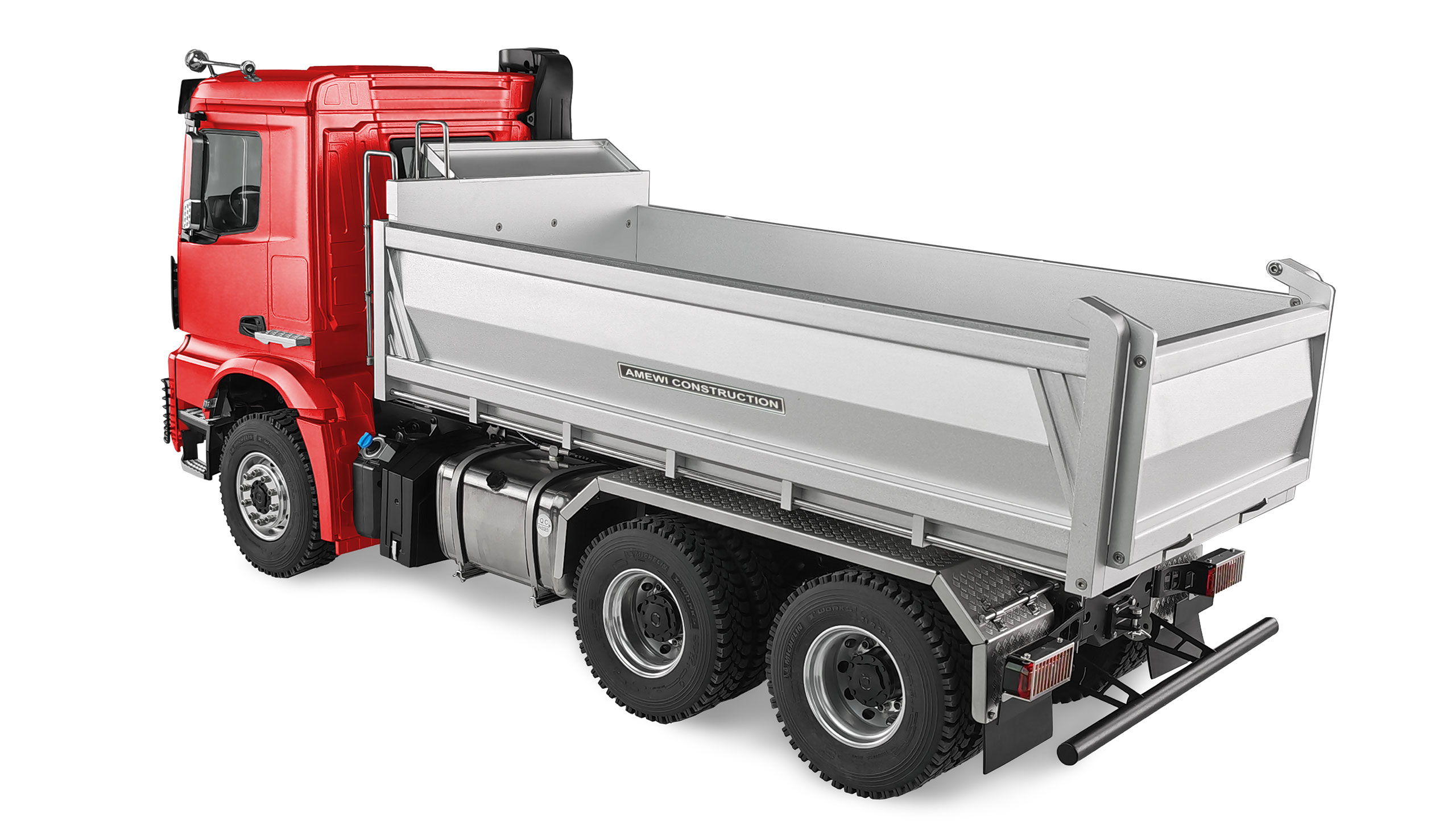 MERCEDES-BENZ AROCS HYDRAULICKÝ SKLÁPĚČ PRO 6X6 1:14 RTR ČERVENÝ