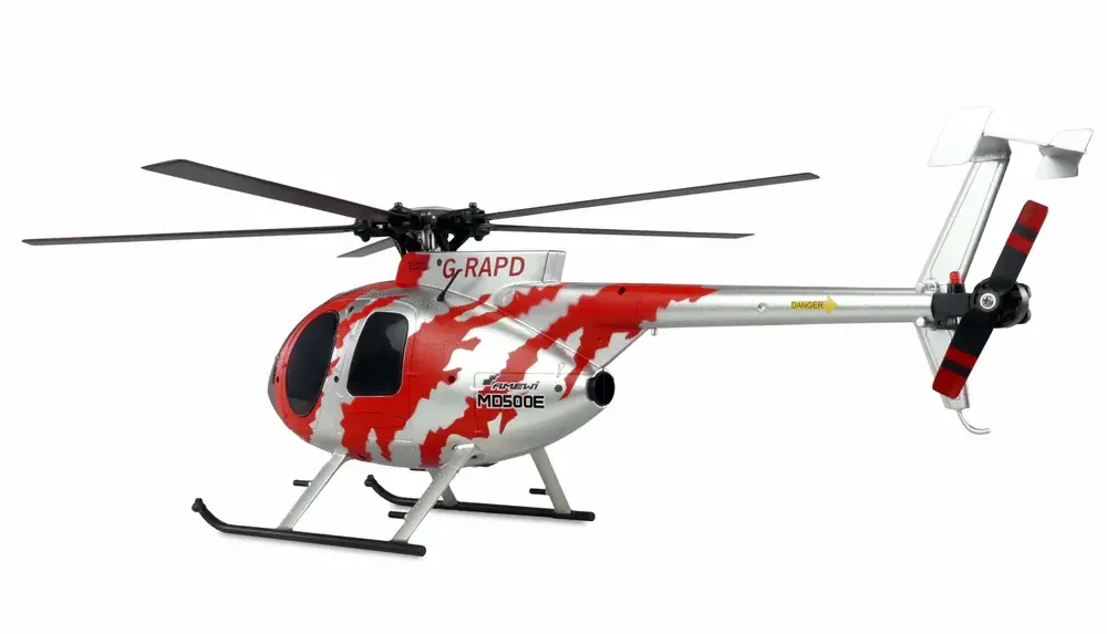 AFX MD500E CIVILNÍ BEZKOMUTÁTOROVÝ 4KANÁLOVÝ 325MM VRTULNÍK 6G RTF ČERVENÁ/STŘÍBRNÁ