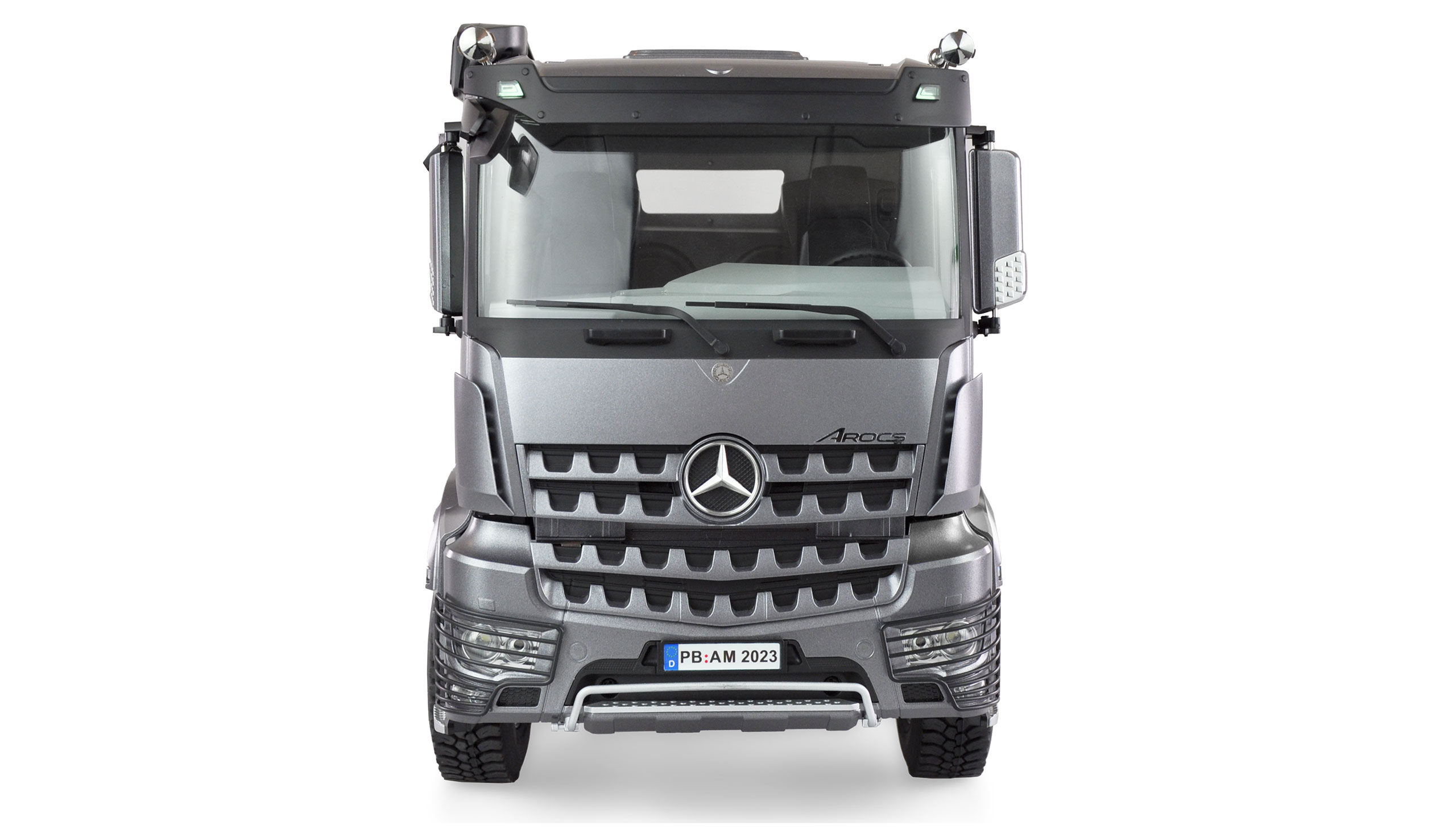 HYDRAULICKÝ SKLÁPĚČ KONTEJNER MERCEDES-BENZ AROCS PRO 8X8 1:14 RTR ŠEDÝ