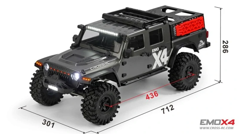 CROSS-RC Crawler EMO X4 2025, 4x4, 1:8, RTR, střídavý pohon, oranžová