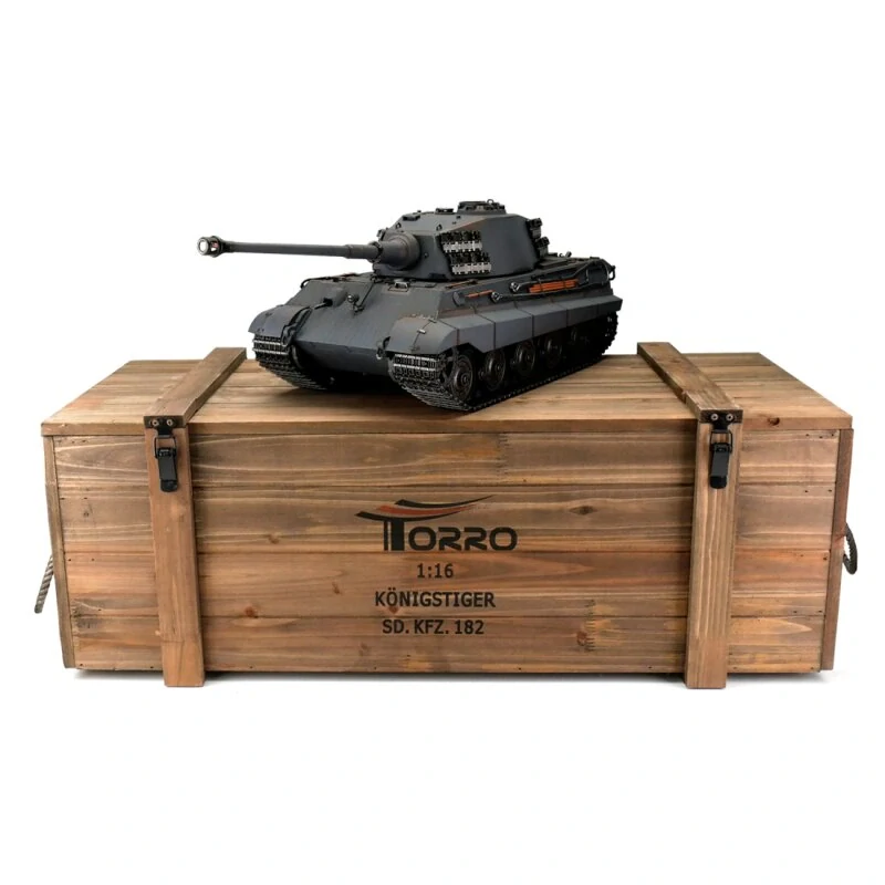 RC King Tiger šedý BB kouř 1/16