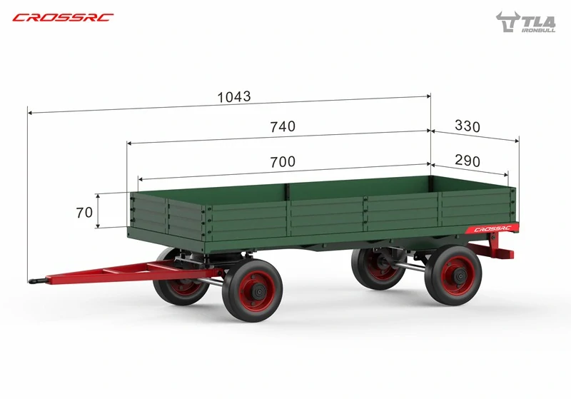 CROSS-RC Trailer, přívěs v měřítku 1:8, T009 pro traktor