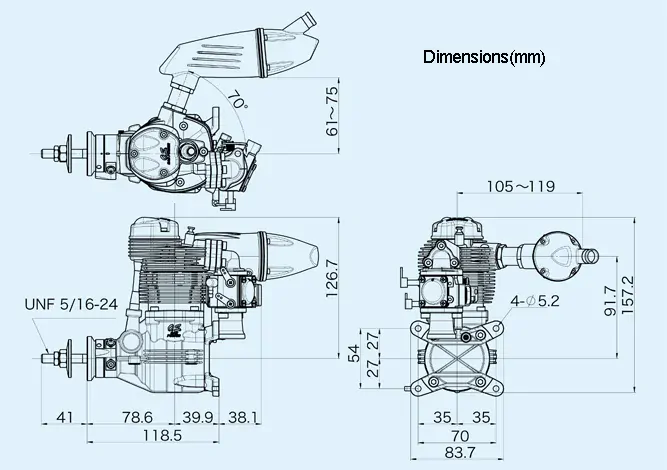 OS MAX GF-40 včetně tlumiče F-6040