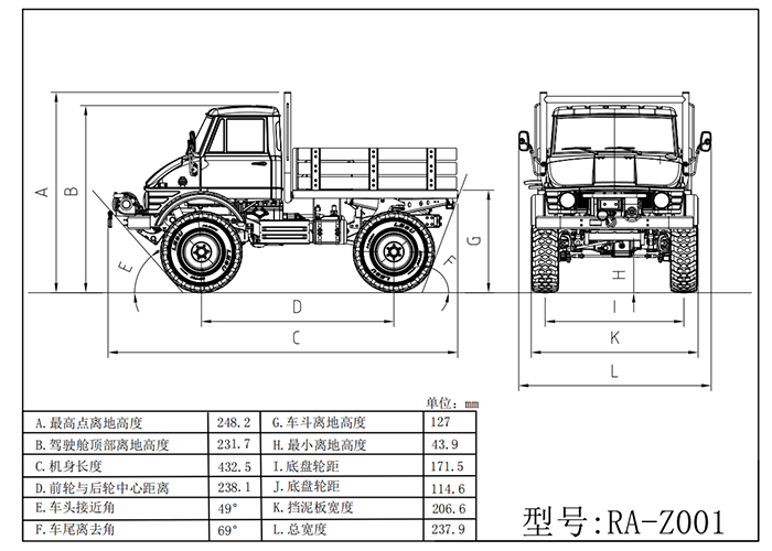 Stavebnice RC kamionu Lesu Unimog RAVE-​UM406, 1:10