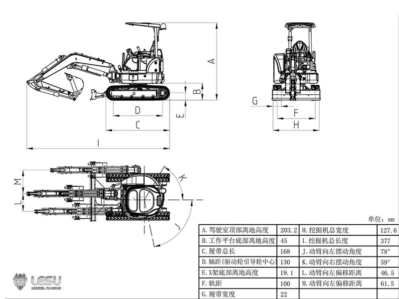 Minibagr Lesu PC30 stavebnice