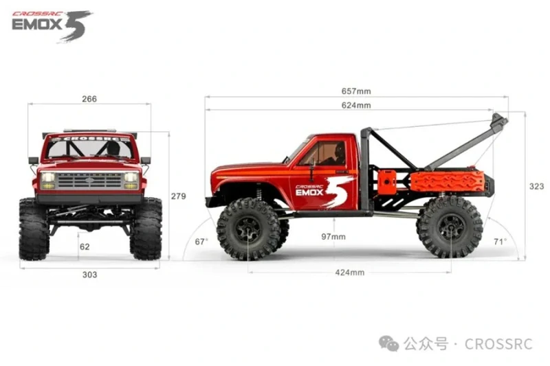 CROSS-​RC Crawler EMO X5 2025, 4x4, 1:8, ARTR, tmavě šedá