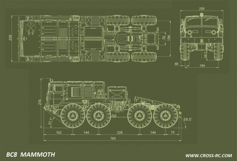 CROSS-RC Truck Kit BC8 Mammoth, vlajková verze