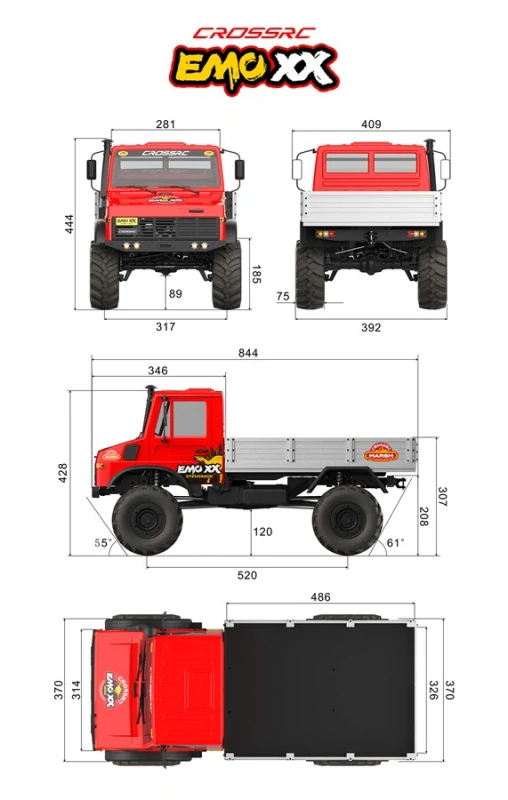 CROSS-RC Crawler EMO XX, 4x4, 1:6, RTR, střídavý, nákladní vůz