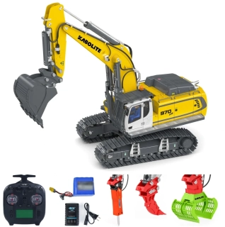 Kabolite K962-100S Hydraulický bagr + 3 příslušenství Celokovový bagr 1:18 RTR Huina K962-100S
